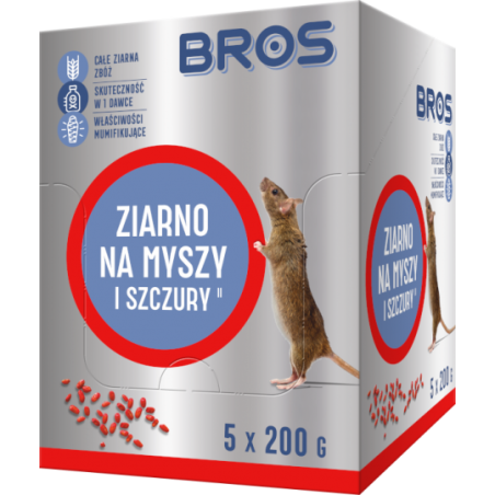 Ziarno na Myszy i Szczury 5x Doypack 200g BROS