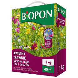 Kwietny Trawnik - Nasiona Traw, Ziół i Kwiatów 1kg BIOPON