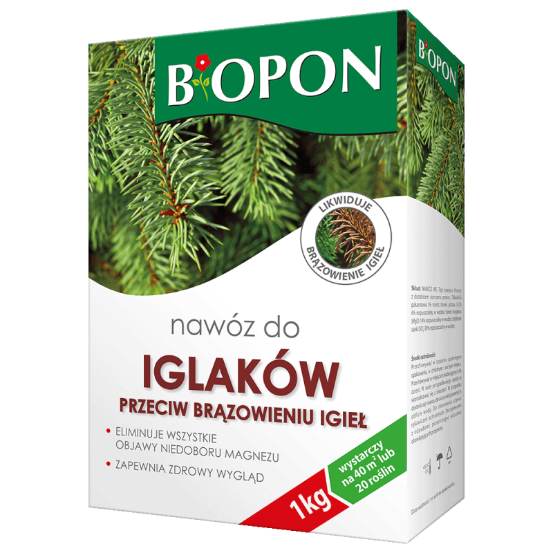 Nawóz do Iglaków Przeciw Brązowieniu Igieł 1kg BIOPON