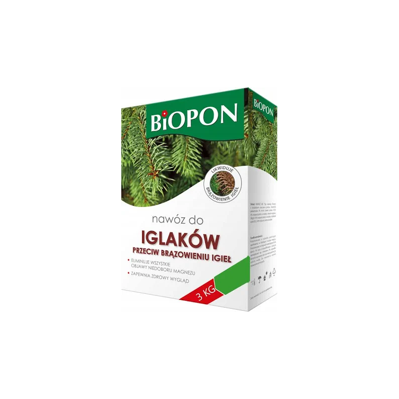 Nawóz do Iglaków Przeciw Brązowieniu Igieł 3kg BIOPON