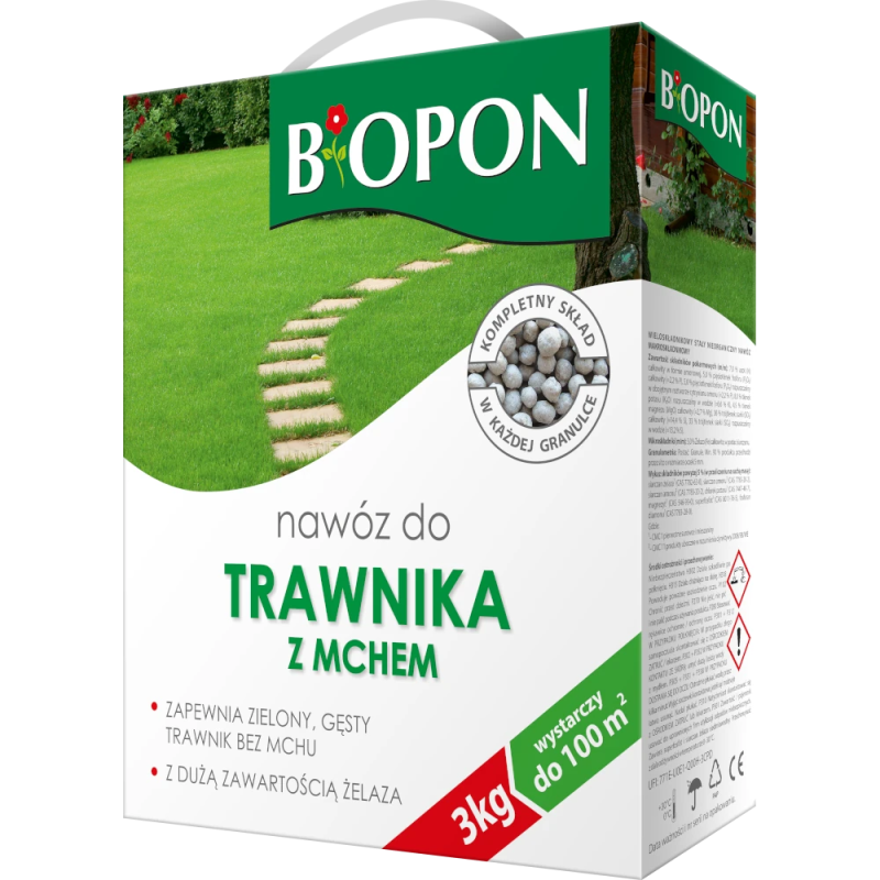 Nawóz do Trawnika z Mchem 3kg BIOPON