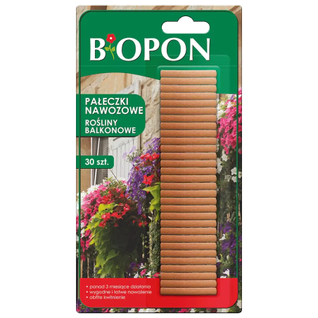 Pałeczki Nawozowe do Roślin Balkonowych 30 szt. BIOPON
