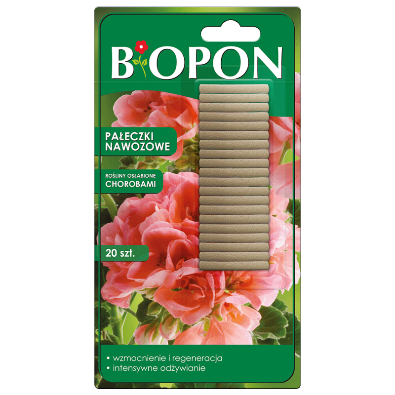 Pałeczki Nawozowe do Roślin Osłabionych Chorobami 20 szt. BIOPON
