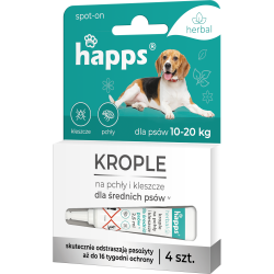 Herbal - Krople na Pchły i Kleszcze dla Średnich Psów HAPPS