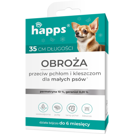 Obroża przeciw Pchłom i Kleszczom dla Małych Psów HAPPS