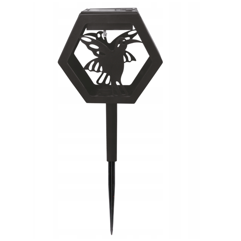 Lampa solarna wbijana Garden Line Hexagon Ptak czarny 37 cm 1 szt.