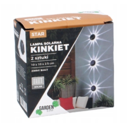 KPL.2 LAMPEK SOLARNYCH - KINKIET 10 x 10 x 2,5 cm STAR LED ZIMNY BIAŁY