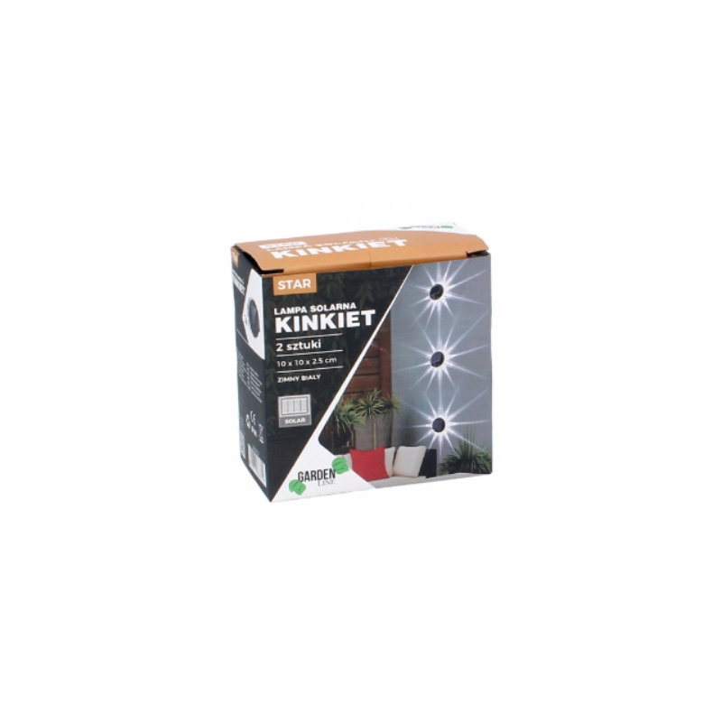 KPL.2 LAMPEK SOLARNYCH - KINKIET 10 x 10 x 2,5 cm STAR LED ZIMNY BIAŁY
