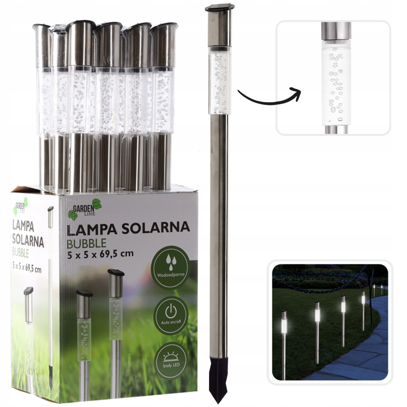 Lampa Solarna Bubble 5x5x69,5cm SOL6747 Garden Line