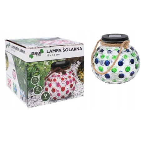 Lampa Solarna Słoik Kropek SOL6891 Kolor Zielony Garden Line