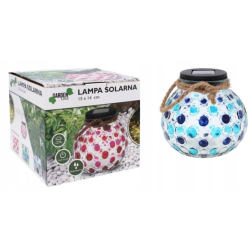 Lampa Solarna Słoik Kropek SOL6891 Kolor Granatowy Garden Line
