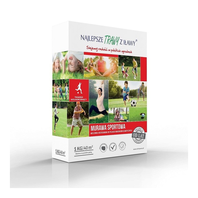 Mieszanka Traw Murawa Sportowa 40m² 1kg "Trawy z Iławy"