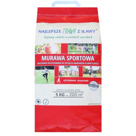 Mieszanka Traw Murawa Sportowa 200m² 5kg "Trawy z Iławy"