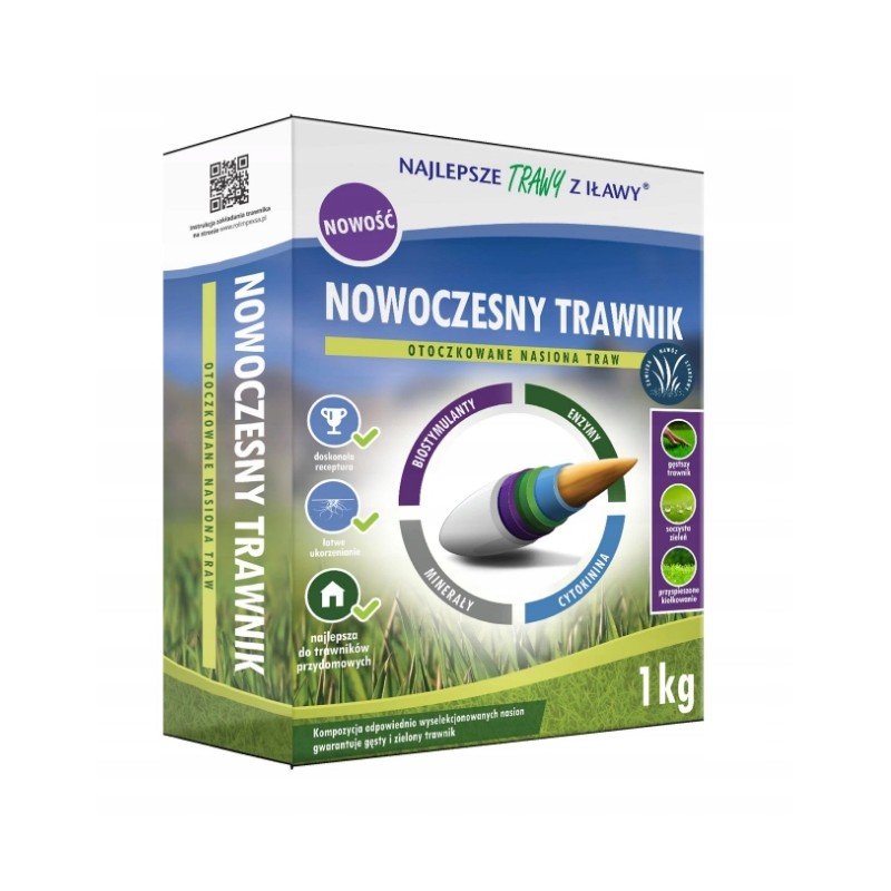 Mieszanka Traw Nowoczesny Trawnik 40m² 1kg "Trawy z Iławy"
