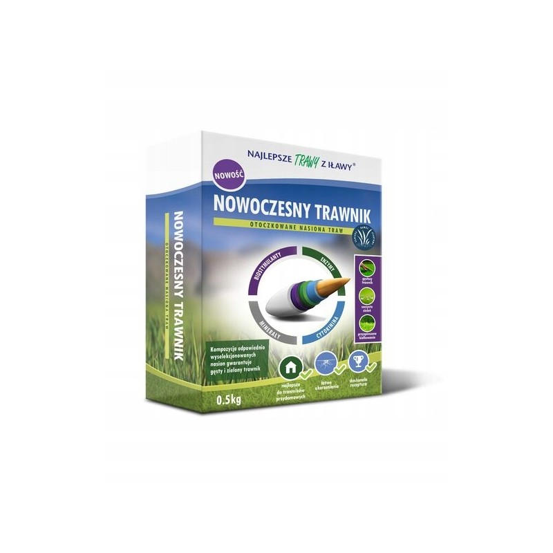 Mieszanka Traw Nowoczesny Trawnik 20m² 0,5kg "Trawy z Iławy"