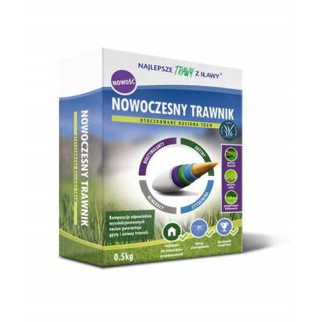 Mieszanka Traw Nowoczesny Trawnik 20m² 0,5kg "Trawy z Iławy"