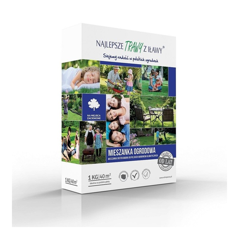 Mieszanka Traw Ogrodowa 40m² 1kg "Trawy z Iławy"