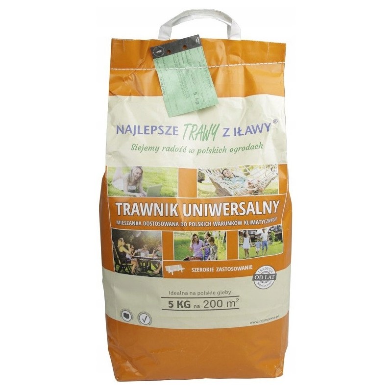 Mieszanka Traw "Trawnik Uniwersalny" 200m² 5kg "Trawy z Iławy"