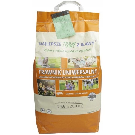 Mieszanka Traw "Trawnik Uniwersalny" 200m² 5kg "Trawy z Iławy"