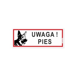 Tablica ostrzegawcza Uwaga Pies! 21x8 cm Korfed