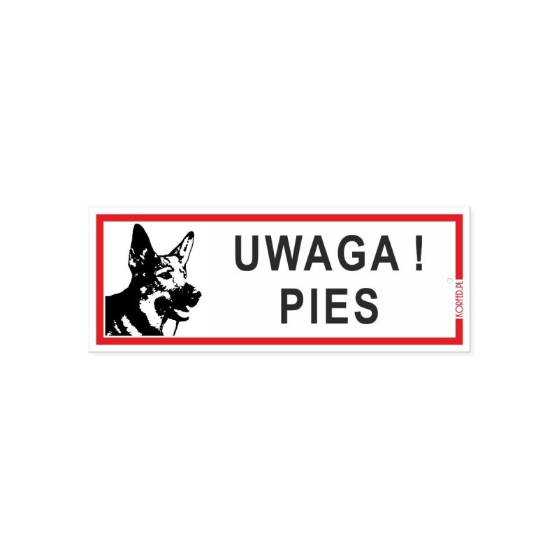 Tablica ostrzegawcza Uwaga Pies! 21x8 cm Korfed