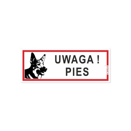Tablica ostrzegawcza Uwaga Pies! 21x8 cm Korfed