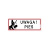 Tablica ostrzegawcza Uwaga Pies! 21x8 cm Korfed
