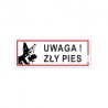 Tablica ostrzegawcza Uwaga! Zły Pies 21x8 cm