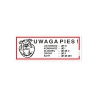 Tablica ostrzegawcza "Uwaga Pies!" Buldog z Listą 21x8 cm