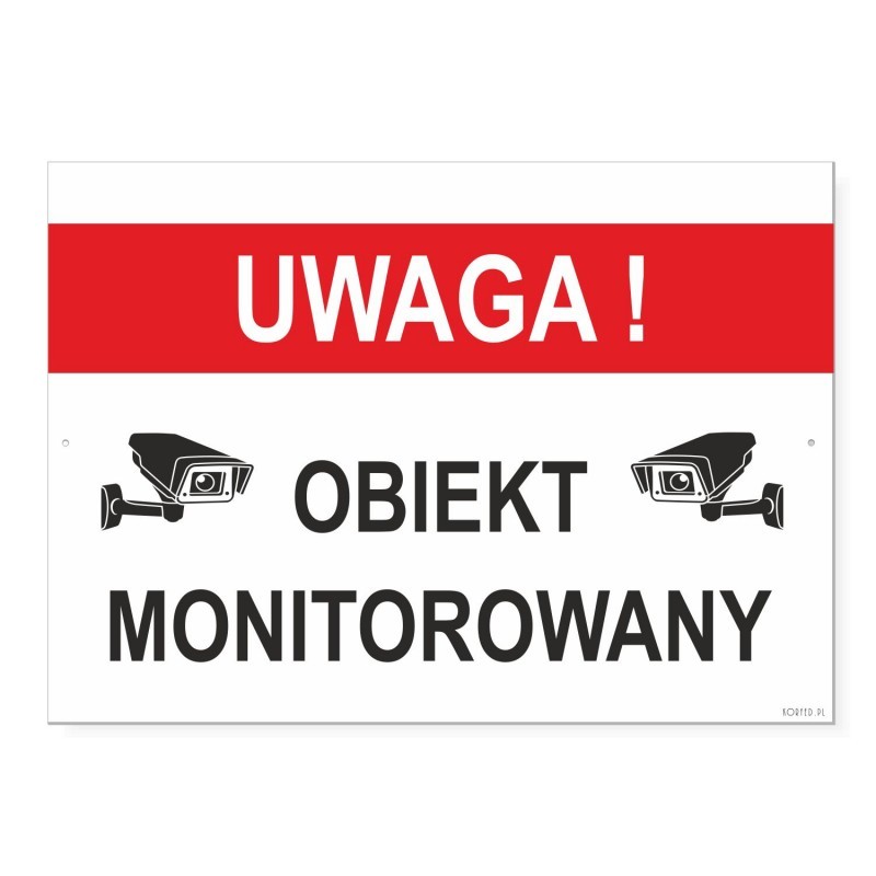 Tabliczka "Uwaga! Obiekt Monitorowany" 35x25cm