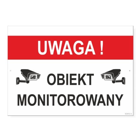 Tabliczka "Uwaga! Obiekt Monitorowany" 35x25cm