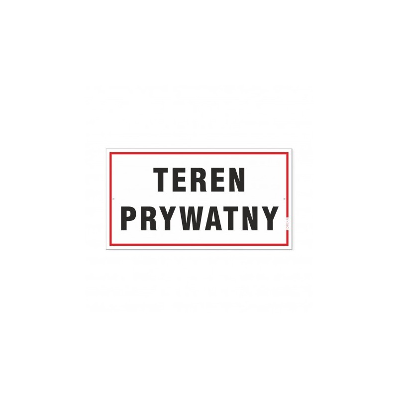 Tabliczka "Teren Prywatny" 30x16,5cm