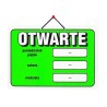 Wywieszka Laminowana Na Drzwi Godziny Otwarcia Zielona 30,6x21,6cm