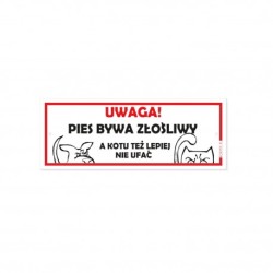 Tabliczka "Uwaga! Pies Bywa Złośliwy..." 21x8cm