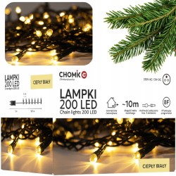 Lampki Choinkowe LED Ciepły Biały 200 Lampek ~10m LED9447
