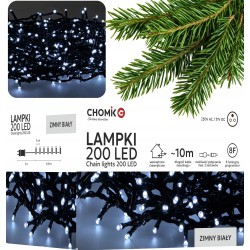 Lampki Choinkowe LED Zimny Biały 200 Lampek ~10m LED9454