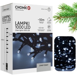 Lampki Choinkowe LED Zimny Biały 1000 Lampek ~50m LED9638