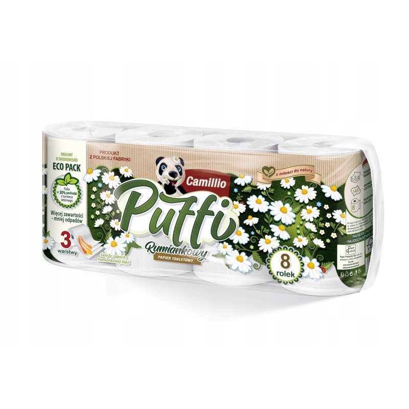 Papier toaletowy PUFFI CAMILLIO rumiankowy 8 rolek