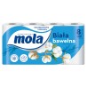 MOLA Papier Toaletowy Bawełniana Biel Miękki Delikatny 8 ROLEK