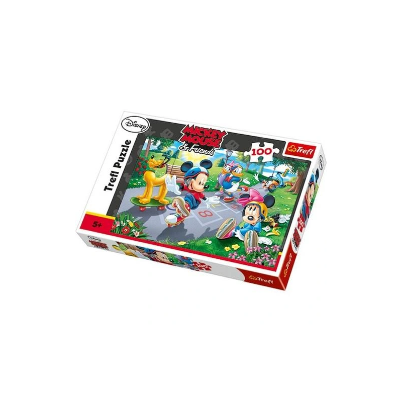 Puzzle 100 elementów Puzzle Myszka Miki i przyjaciele Na rolkach 16249 Trefl