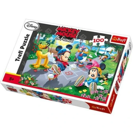 Puzzle 100 elementów Puzzle Myszka Miki i przyjaciele Na rolkach 16249 Trefl