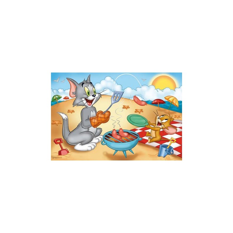 Puzzle 100 elementów Puzzle Tom i Jerry Piknik na Plaży 16131 Trefl