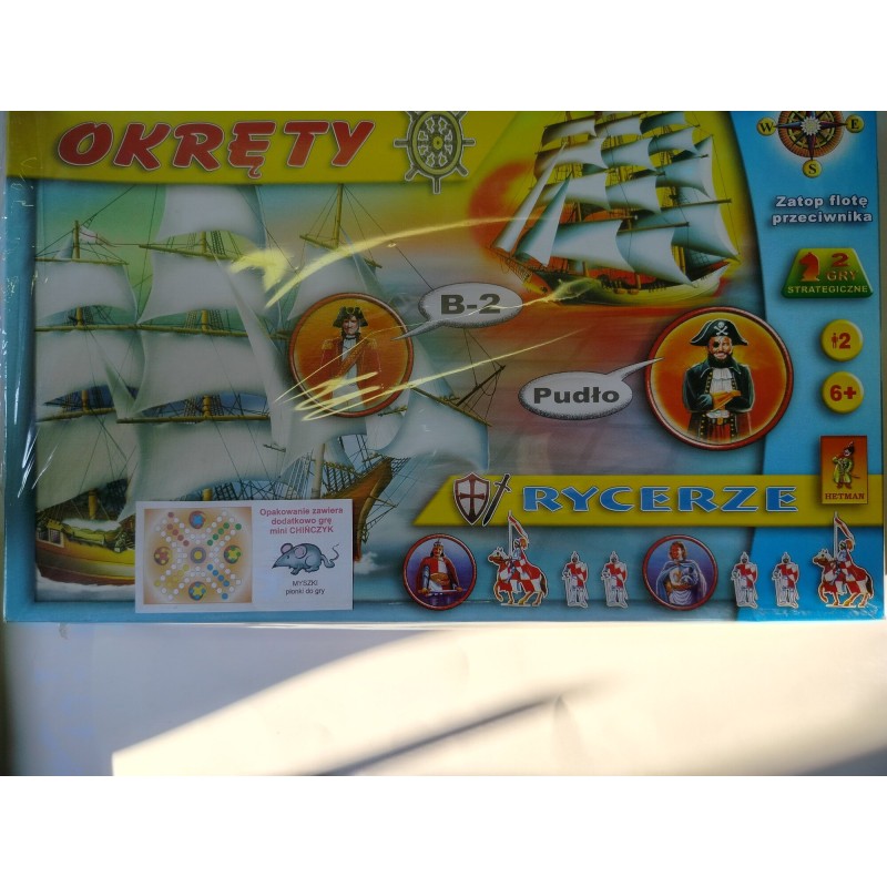 2 Gry Strategiczne Okręty, Rycerze + Mini Chińczyk