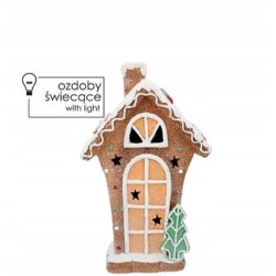 Figurka Bożonarodzeniowa "Chatka z Piernika" z LED 27x14x44,5cm GOT4794