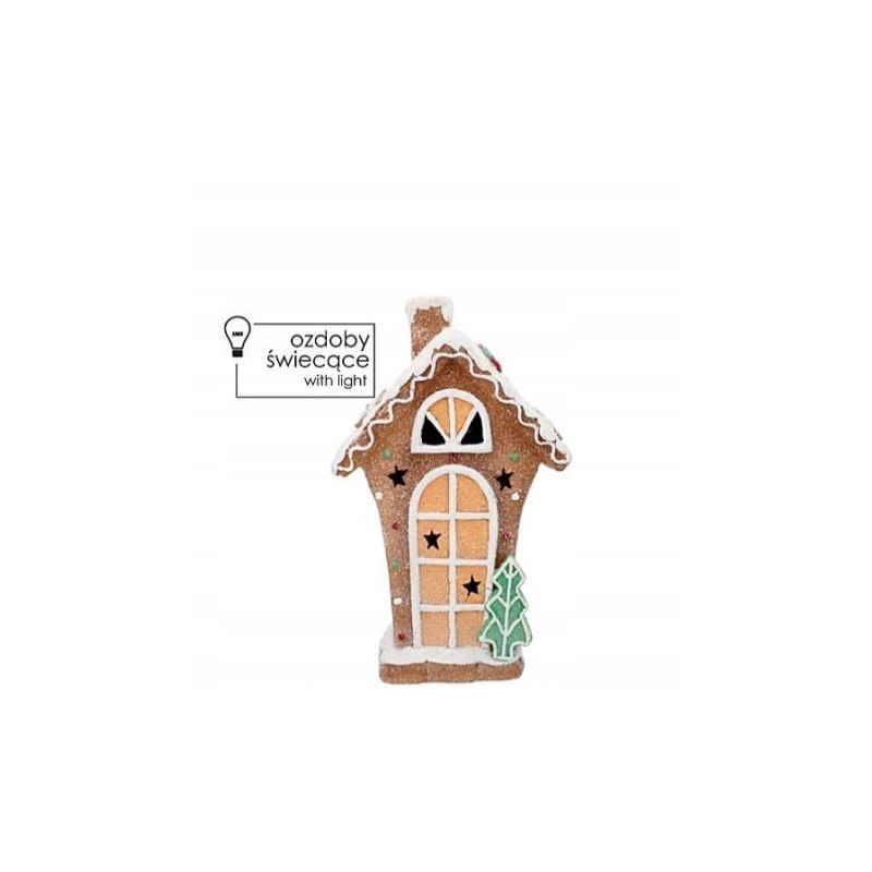 Figurka Bożonarodzeniowa "Chatka z Piernika" z LED 27x14x44,5cm GOT4794