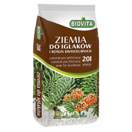 Ziemia do iglaków i Roślin Kwaśnolubnych 20L Biovita