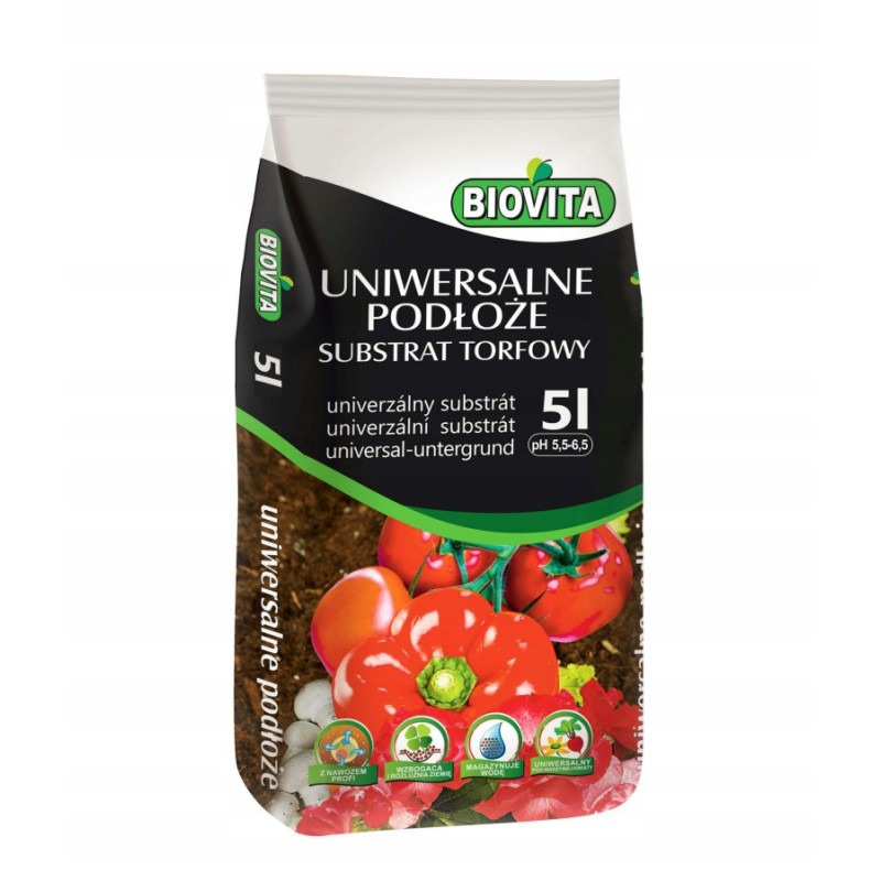 Substrat torfowy ziemia pH 5,5-6,5 biovita 5L