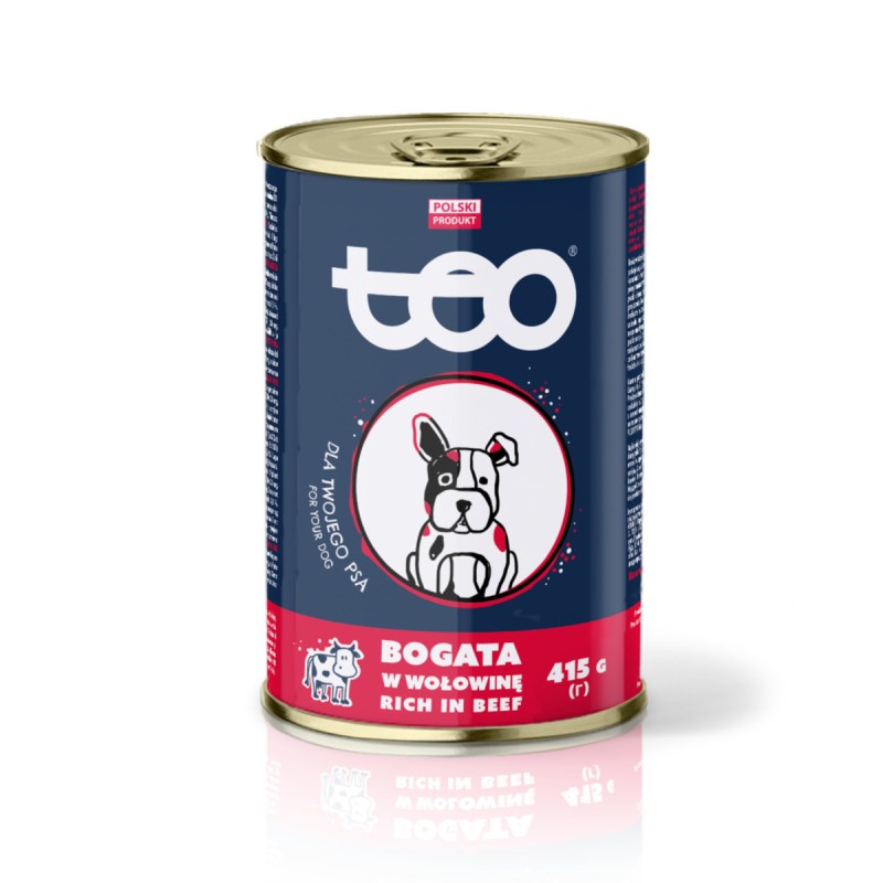 Karma mokra dla psa bogata w wołowinę 415g TEO