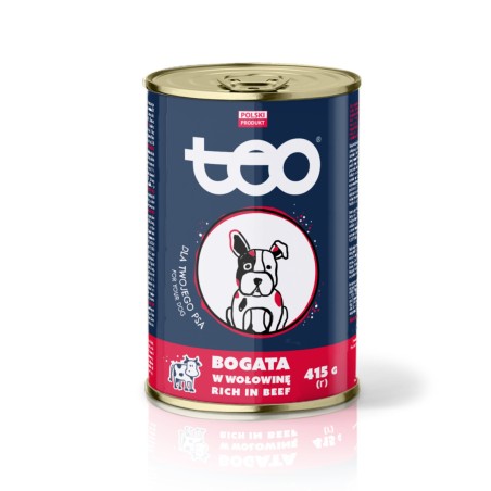 Karma mokra dla psa bogata w wołowinę 415g TEO
