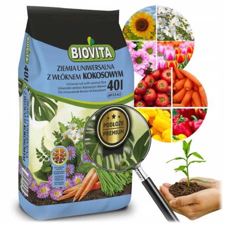 Ziemia Uniwersalna z Włóknem Kokosowym Premium 40L Biovita